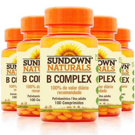 Kit 5 Complexo B Sundown 100 Comprimidos - Sundown naturals vitaminas Menor preço em Kit 5 Complexo B Sundown 100 Comprimidos - Sundown naturals vitaminas