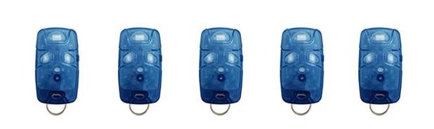 Kit 5 Controles Remotos 433 Mhz 4 Teclas TX4 Azul Linear Menor preço em Kit 5 Controles Remotos 433 Mhz 4 Teclas TX4 Azul Linear