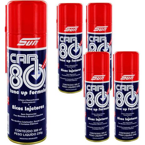Kit 5 descarbonizante car80 limpa bico injetor carburadores - kit00895 - Sun é boa?