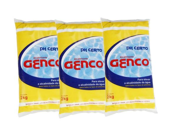 Kit 5 Elevador de Alcalinidade Ph Certo 2kg Genco Para Piscina Menor preço em Kit 5 Elevador de Alcalinidade Ph Certo 2kg Genco Para Piscina