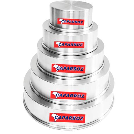 Kit 5 Formas Redondas 10 Cm Altas para Bolos Altos - Caparroz Menor preço em Kit 5 Formas Redondas 10 Cm Altas para Bolos Altos - Caparroz