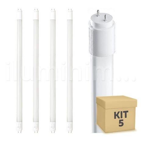 Kit 5 Lampada LED Tubular 9w 60cm T8 Branco Quente Inmetro - Iluminim led Menor preço em Kit 5 Lampada LED Tubular 9w 60cm T8 Branco Quente Inmetro - Iluminim led