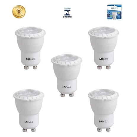 Kit 5 Lâmpadas Led 3W Mini Dicróica Branca Quente MB 3000K - MBLED Menor preço em Kit 5 Lâmpadas Led 3W Mini Dicróica Branca Quente MB 3000K - MBLED