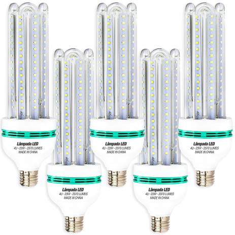 Kit 5 Lâmpadas LED Super Econômica E27 24W, 6500K - Transparente - Outras Menor preço em Kit 5 Lâmpadas LED Super Econômica E27 24W, 6500K - Transparente - Outras