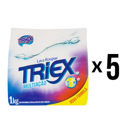 Kit 5 Lava Roupas Multiação Perfumado Triex 1kg Nova Fórmula Menor preço em Kit 5 Lava Roupas Multiação Perfumado Triex 1kg Nova Fórmula