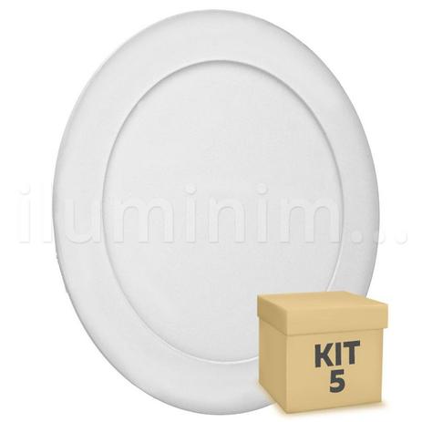 Kit 5 Luminária Plafon 12w LED Embutir Branco Quente - Iluminim led Menor preço em Kit 5 Luminária Plafon 12w LED Embutir Branco Quente - Iluminim led