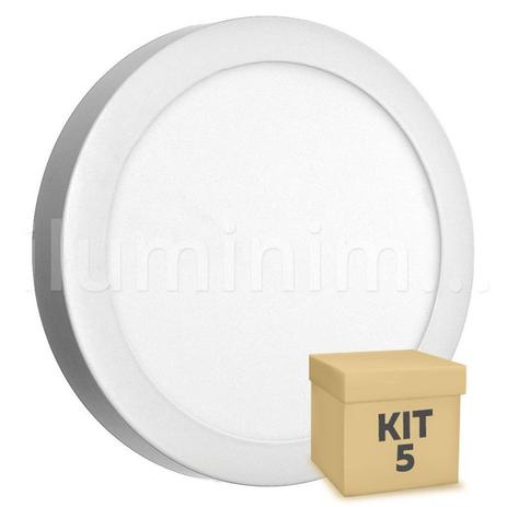 Kit 5 Luminária Plafon 18w LED Sobrepor Branco Frio - Iluminim led Menor preço em Kit 5 Luminária Plafon 18w LED Sobrepor Branco Frio - Iluminim led