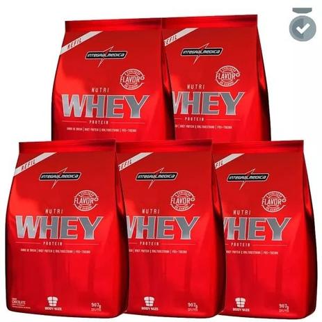 Kit 5 Nutri Whey Chocolate 900G Integral Medica Menor preço em Kit 5 Nutri Whey Chocolate 900G Integral Medica