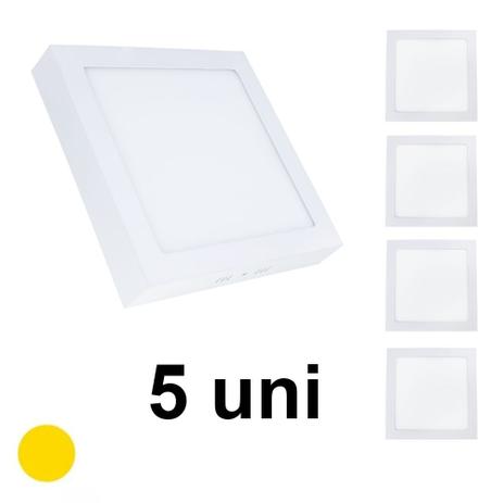 Kit 5 Painel Plafon 18w Quadrado Sobrepor Led Quente Bivolt Teto Gesso Sanca - Super Led Menor preço em Kit 5 Painel Plafon 18w Quadrado Sobrepor Led Quente Bivolt Teto Gesso Sanca - Super Led