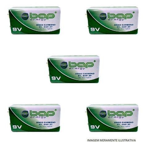 Kit 5 peças bateria 9v bap-6f zinco carbono - Bap energy Menor preço em Kit 5 peças bateria 9v bap-6f zinco carbono - Bap energy