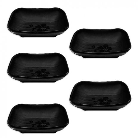 Kit 5 Pecas Molheira para Shoyu 50 Ml em Melamina Cor Preto  Utilgoods é boa?