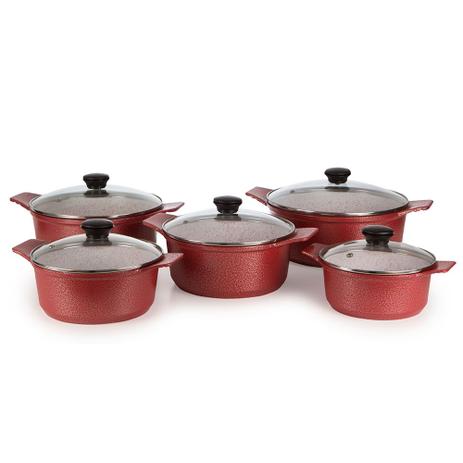 Kit 5 Peças: Panelas Revestidas de Cerâmica - Vermelho - Aluminios j.r é boa?