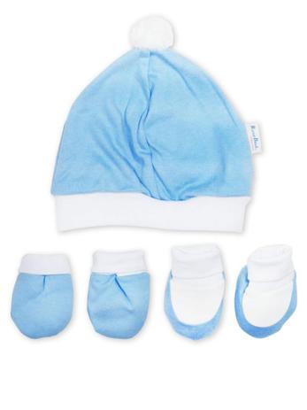 Kit 5 peças RoseBud Touca Luva e Pantufa em Malha Azul Claro Menor preço em Kit 5 peças RoseBud Touca Luva e Pantufa em Malha Azul Claro