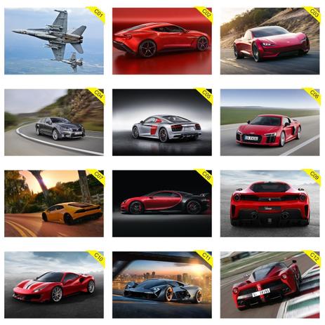 Kit 5 Placas Decorativas - Medida: 30 cm x 20 cm Carros Esportivos e Aviões - Micro oficina é boa?