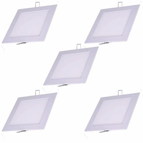 Kit 5 Plafon Painel LED Embutir Quadrado 18w Brano quente 3000K - Allight é boa?