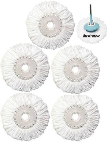 Kit 5 Refil Microfibra Esfregão Para Perfect Mop 360 Limpeza Diária Casa Prático é boa?