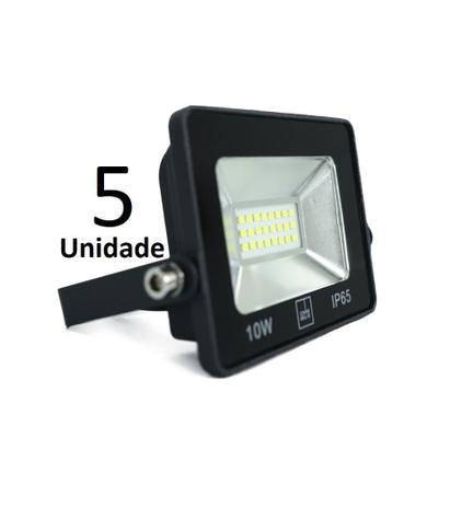 Kit 5 Refletor Led Holofote 10w Branco Frio Resistente Água 110V - Chandelie Menor preço em Kit 5 Refletor Led Holofote 10w Branco Frio Resistente Água 110V - Chandelie
