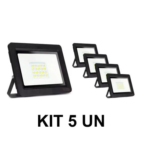 Kit 5 Refletor Micro Led Smd ECO 50w Branco Frio - Super Led Menor preço em Kit 5 Refletor Micro Led Smd ECO 50w Branco Frio - Super Led