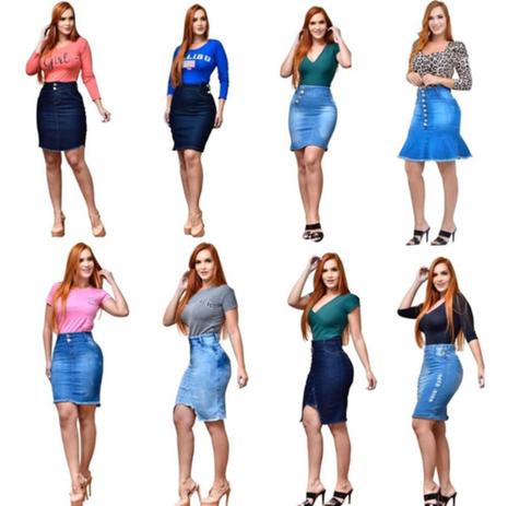 KIT 5 Saia Evangélica Saias Longas Jeans Evangelicas Gospel - saia  evangelica - Saia Feminina - Magazine Luiza