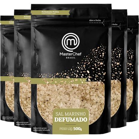Kit 5 Sal Marinho Defumado 500g MasterChef Brasil Menor preço em Kit 5 Sal Marinho Defumado 500g MasterChef Brasil