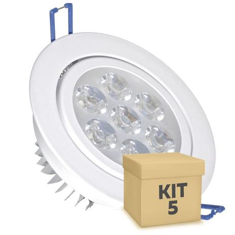 Kit 5 Spot Dicróica 3w LED Direcionável Corpo Branco - Iluminim Led Menor preço em Kit 5 Spot Dicróica 3w LED Direcionável Corpo Branco - Iluminim Led