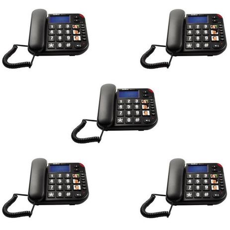 Kit 5 Telefone com fio Tok Fácil ID Intelbras Id Chamadas Menor preço em Kit 5 Telefone com fio Tok Fácil ID Intelbras Id Chamadas