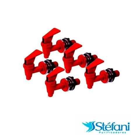 Kit 5 Torneiras para Filtro de Água Stéfani Clic Marrom PVC - Cerâmica stéfani Menor preço em Kit 5 Torneiras para Filtro de Água Stéfani Clic Marrom PVC - Cerâmica stéfani