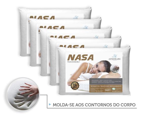 Kit 5 Travesseiros Antialergico Nasa 14 cm Admirare Menor preço em Kit 5 Travesseiros Antialergico Nasa 14 cm Admirare