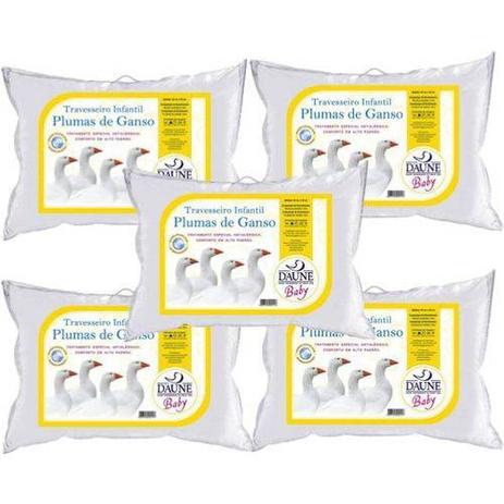 Kit 5 Travesseiros Infantil 100 Plumas 30x40cm - Daune Menor preço em Kit 5 Travesseiros Infantil 100 Plumas 30x40cm - Daune