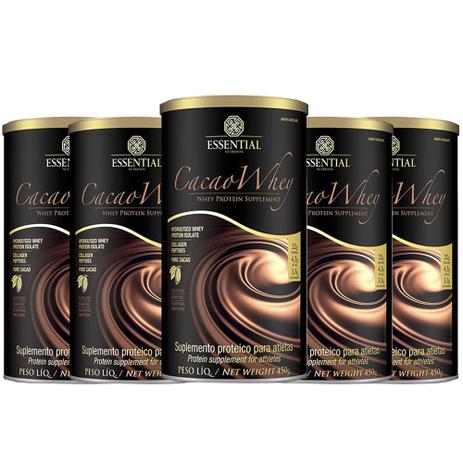 Kit 5 Un Cacao Whey 450G Essential - Essential nutrition Menor preço em Kit 5 Un Cacao Whey 450G Essential - Essential nutrition