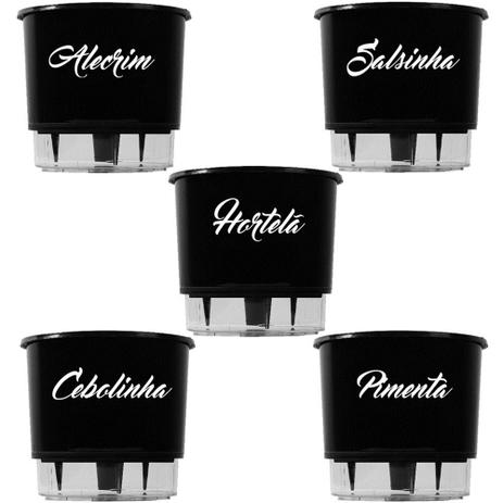 Kit 5 Vaso Auto Irrigável 16x14cm Autoirrigável Preto ashcp - Raiz Menor preço em Kit 5 Vaso Auto Irrigável 16x14cm Autoirrigável Preto ashcp - Raiz