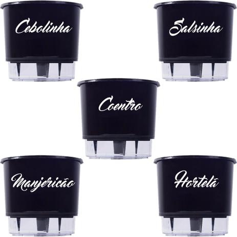 Kit 5 Vaso Auto Irrigável 16x14cm Autoirrigável Preto cscmh - Raiz Menor preço em Kit 5 Vaso Auto Irrigável 16x14cm Autoirrigável Preto cscmh - Raiz