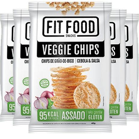 Kit 5 Veggie Chips Grão De Bico Sabor Cebola e Salsa 40g Fit Food é boa?
