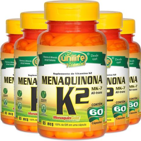 Kit 5 Vitamina k2 menaquinona mk7 60 cápsulas Unilife é ruim? Kit 5 Vitamina k2 menaquinona mk7 60 cápsulas Unilife é boa?