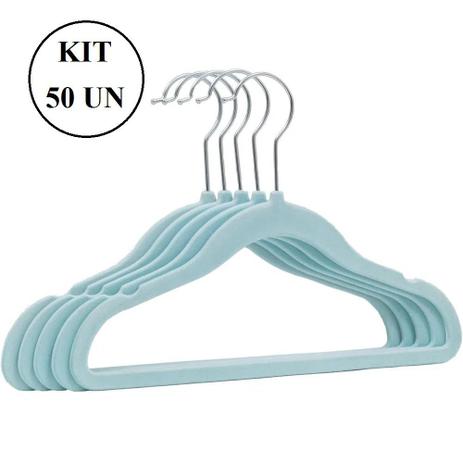 Kit 50 Cabides de Veludo Infantil Slim Ultrafino - Várias Cores - Vmh Menor preço em Kit 50 Cabides de Veludo Infantil Slim Ultrafino - Várias Cores - Vmh