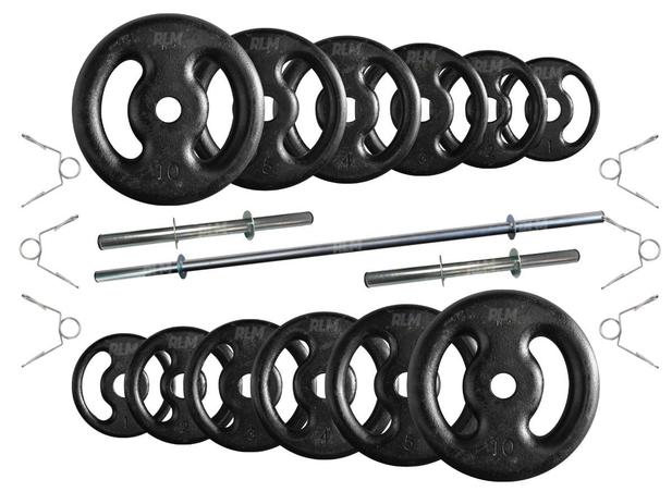 Kit 50 Kg de Anilhas Ferro Fundido + Barras de Supino e Halteres - Rlm store é boa?
