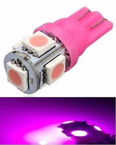 Kit 50 Lampada T10 5 Led Rosa 12v - Mfl Menor preço em Kit 50 Lampada T10 5 Led Rosa 12v - Mfl