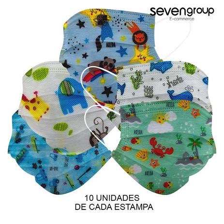 Kit 50 Máscara Descartável Infantil Tripla Filtro Meltblown - Store 7D Menor preço em Kit 50 Máscara Descartável Infantil Tripla Filtro Meltblown - Store 7D