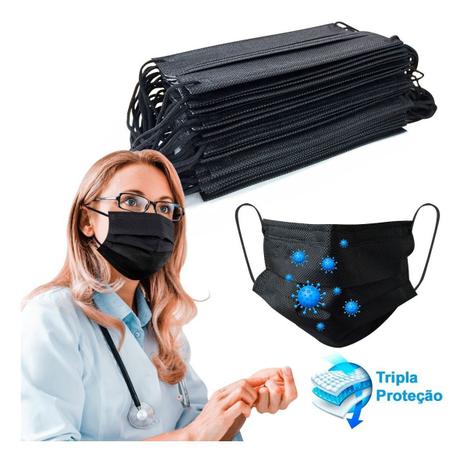 Kit 50 Máscara Descartável Tripla C/ Filtro Meltblown - Protector Menor preço em Kit 50 Máscara Descartável Tripla C/ Filtro Meltblown - Protector