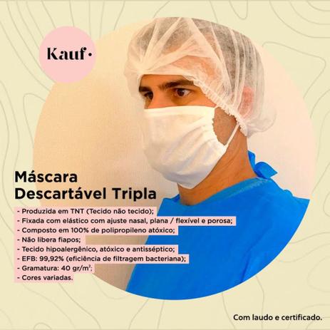 Kit 50 Máscaras Descartáveis Tripla de TNT com Elástico COVID-19 - Laqua EPI Menor preço em Kit 50 Máscaras Descartáveis Tripla de TNT com Elástico COVID-19 - Laqua EPI