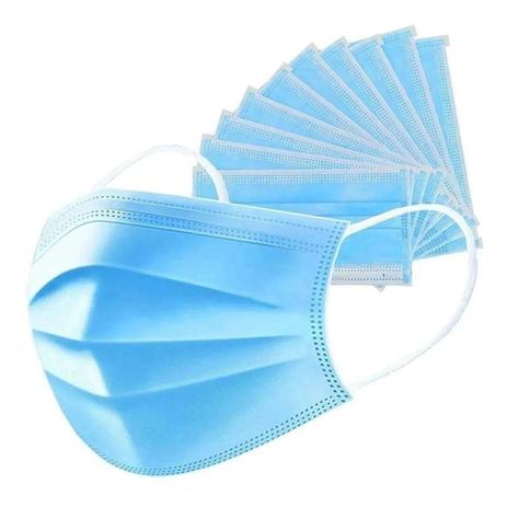 Kit 50 Máscaras Tripla camada de proteção azul descartável - C/ Clipe - BYD Menor preço em Kit 50 Máscaras Tripla camada de proteção azul descartável - C/ Clipe - BYD