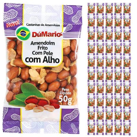 Kit 50 Pacotes Amendoim com Alho Frito com Casca Salgado 50 gramas - Amendoim dumario Menor preço em Kit 50 Pacotes Amendoim com Alho Frito com Casca Salgado 50 gramas - Amendoim dumario