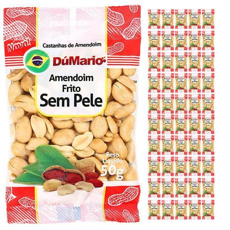 Kit 50 Pacotes Amendoim sem Casca Frito Salgado 50 gramas - Amendoim dumario Menor preço em Kit 50 Pacotes Amendoim sem Casca Frito Salgado 50 gramas - Amendoim dumario