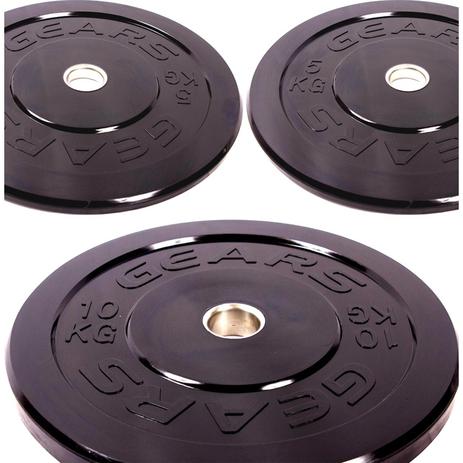 KIT 50KG ANILHAS BUMPER 4x2,5kg, 4x5kg e 2x10kg GEARS CD - Gears - cd Menor preço em KIT 50KG ANILHAS BUMPER 4x2,5kg, 4x5kg e 2x10kg GEARS CD - Gears - cd