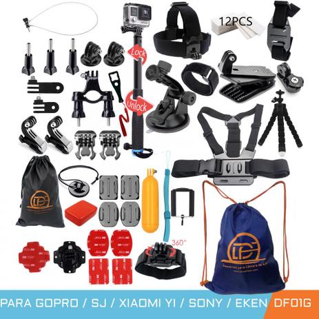 KIT 52 em 1 ACESSÓRIOS PARA GOPRO SJCAM EKEN ACTION CAM DOMEFLOAT - DF01G Menor preço em KIT 52 em 1 ACESSÓRIOS PARA GOPRO SJCAM EKEN ACTION CAM DOMEFLOAT - DF01G
