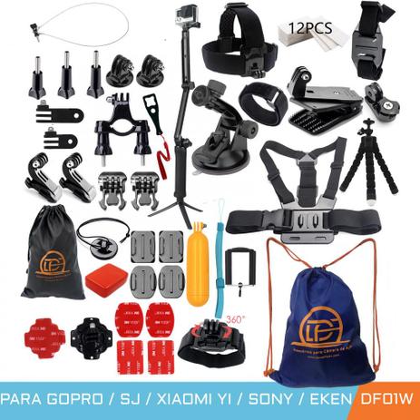 KIT 52 em 1 ACESSÓRIOS PARA GOPRO SJCAM EKEN ACTION CAM DOMEFLOAT DF01W Menor preço em KIT 52 em 1 ACESSÓRIOS PARA GOPRO SJCAM EKEN ACTION CAM DOMEFLOAT DF01W