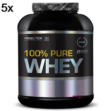 Kit 5X 100 Pure Whey - 2000g Baunilha - Probiotica - Probiótica Menor preço em Kit 5X 100 Pure Whey - 2000g Baunilha - Probiotica - Probiótica