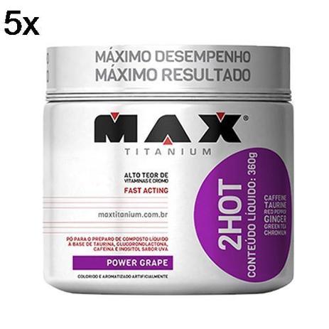 Kit 5X 2HOT - 360g Power Grape - Max Titanium Menor preço em Kit 5X 2HOT - 360g Power Grape - Max Titanium
