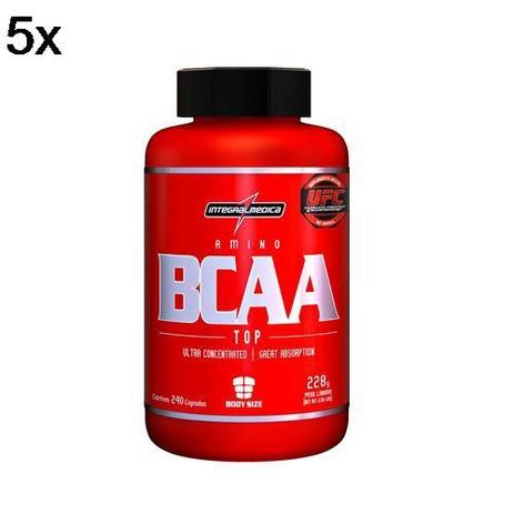 Kit 5X Amino BCAA TOP - 240 Cápsulas - IntegralMédica - Integralmedica Menor preço em Kit 5X Amino BCAA TOP - 240 Cápsulas - IntegralMédica - Integralmedica