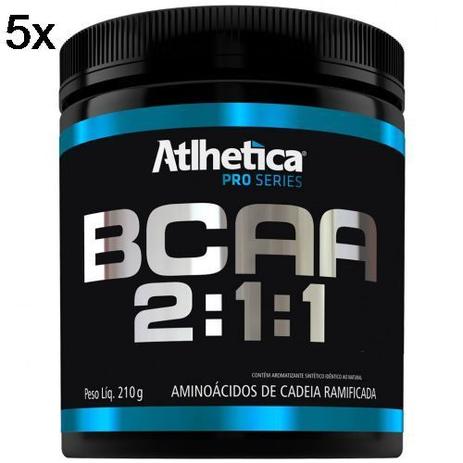 Kit 5X BCAA 2:1:1 Pro Series - 210g Tangerina - Atlhetica Nutrition Menor preço em Kit 5X BCAA 2:1:1 Pro Series - 210g Tangerina - Atlhetica Nutrition
